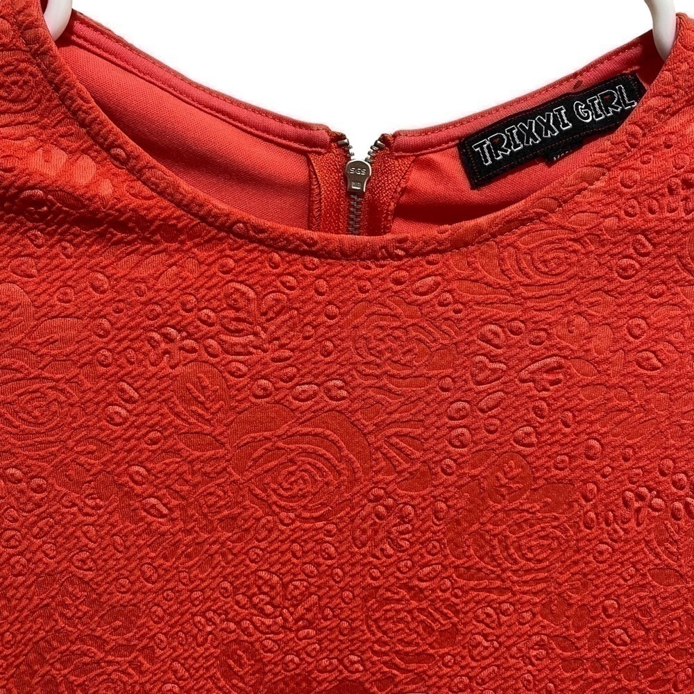Trixxi Girl Coral Fit & Flare Dress | Girls Size 8 | Party Holiday - Picture 6 of 7